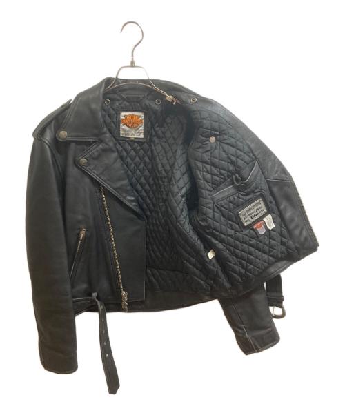 HARLEY-DAVIDSON（ハーレーダビッドソン）HARLEY-DAVIDSON (ハーレーダビッドソン) ダブルライダースジャケット ブラック サイズ:38の古着・服飾アイテム