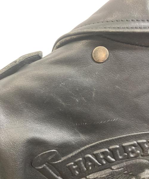 HARLEY-DAVIDSON（ハーレーダビッドソン）HARLEY-DAVIDSON (ハーレーダビッドソン) ダブルライダースジャケット ブラック サイズ:38の古着・服飾アイテム