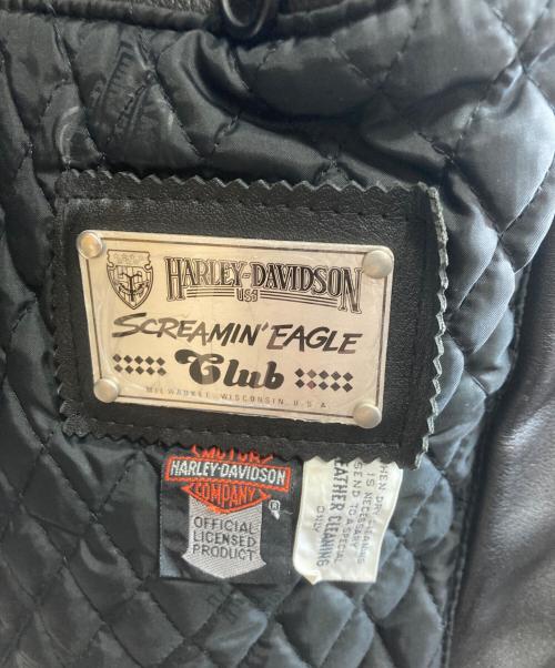 HARLEY-DAVIDSON（ハーレーダビッドソン）HARLEY-DAVIDSON (ハーレーダビッドソン) ダブルライダースジャケット ブラック サイズ:38の古着・服飾アイテム