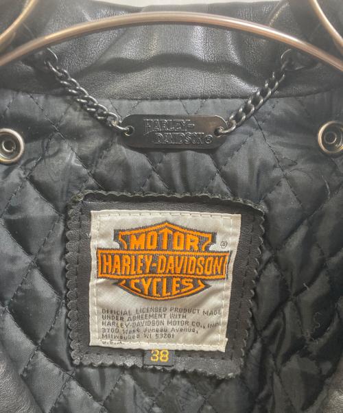 HARLEY-DAVIDSON（ハーレーダビッドソン）HARLEY-DAVIDSON (ハーレーダビッドソン) ダブルライダースジャケット ブラック サイズ:38の古着・服飾アイテム