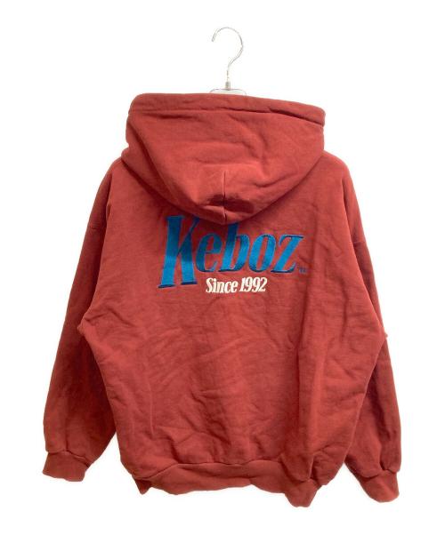 KEBOZ（ケボズ）KEBOZ (ケボズ) ロゴ刺繍 プルオーバーパーカー レッド サイズ:Mの古着・服飾アイテム