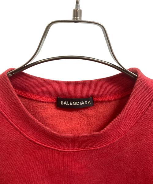 BALENCIAGA（バレンシアガ）BALENCIAGA (バレンシアガ) スモールロゴ スウェット レッド サイズ:Mの古着・服飾アイテム