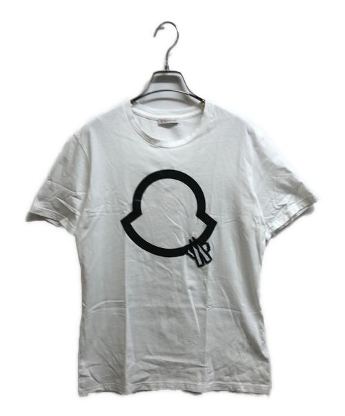 MONCLER（モンクレール）MONCLER (モンクレール) ビーズデザインロゴTシャツ ホワイト サイズ:Sの古着・服飾アイテム