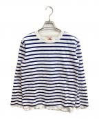 MEYAMEメヤメ）の古着「ボーダーダブルロングスリーブTEE」｜ブルー