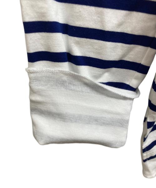 MEYAME（メヤメ）MEYAME (メヤメ) ボーダーダブルロングスリーブTEE ブルー サイズ:Freeの古着・服飾アイテム