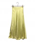IENAイエナ）の古着「サテンバイヤススカート」｜イエロー