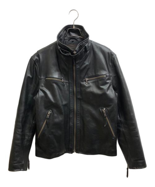 Liugoo Leathers（リューグーレザーズ）Liugoo Leathers (リューグーレザーズ) ホースレザージャケット ブラック サイズ:XLの古着・服飾アイテム