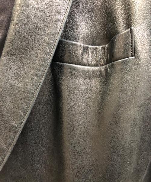 agnes b homme（アニエスベーオム）agnes b homme (アニエスベーオム) レザーテーラードジャケット ブラック サイズ:不明の古着・服飾アイテム