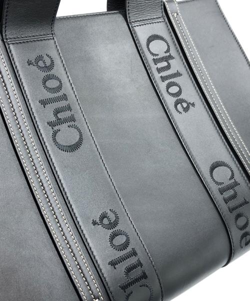 Chloe（クロエ）Chloe (クロエ) ウッディ ミディアム トートバッグ ブラックの古着・服飾アイテム