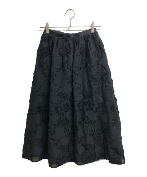 BALLSEY（ボールジィ）BALLSEY (ボールジィ) フラッフィージャカード ギャザースカート ブラック サイズ:34 未使用品の古着・服飾アイテム