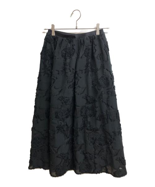 BALLSEY（ボールジィ）BALLSEY (ボールジィ) フラッフィージャカード ギャザースカート ブラック サイズ:34 未使用品の古着・服飾アイテム