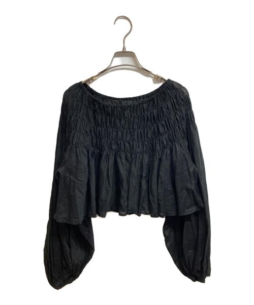 CADUNE（カデュネ）CADUNE (カデュネ) シャーリングバルーンブラウス ブラック サイズ:38の古着・服飾アイテム