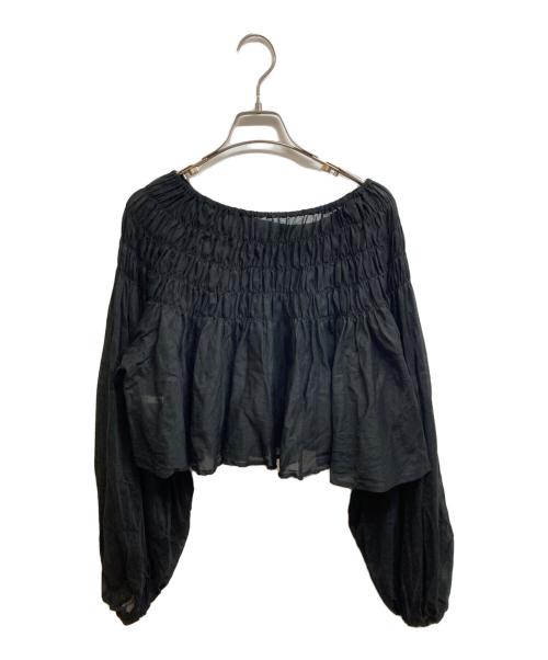 CADUNE（カデュネ）CADUNE (カデュネ) シャーリングバルーンブラウス ブラック サイズ:38の古着・服飾アイテム