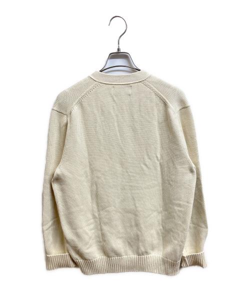 POLO RALPH LAUREN（ポロ・ラルフローレン）POLO RALPH LAUREN (ポロ・ラルフローレン) BEAMS (ビームス) BEAMS LIMITED EDITION 別注 Vネック ミドルゲージ コットン ニットカーディガン ベージュ サイズ:Mの古着・服飾アイテム