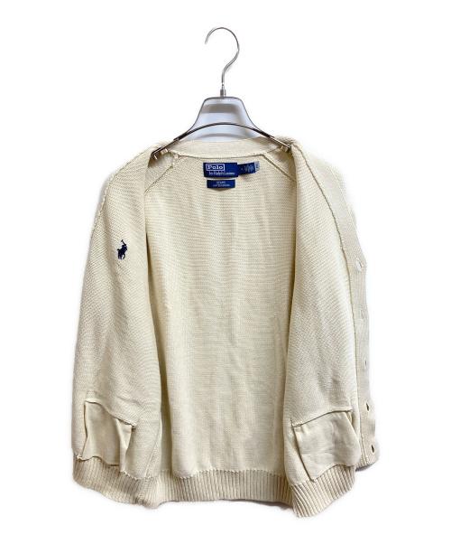POLO RALPH LAUREN（ポロ・ラルフローレン）POLO RALPH LAUREN (ポロ・ラルフローレン) BEAMS (ビームス) BEAMS LIMITED EDITION 別注 Vネック ミドルゲージ コットン ニットカーディガン ベージュ サイズ:Mの古着・服飾アイテム