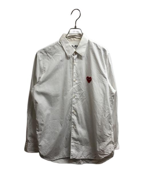 PLAY COMME des GARCONS（プレイコムデギャルソン）PLAY COMME des GARCONS (プレイコムデギャルソン) ハートワンポイントシャツ ホワイト サイズ:Mの古着・服飾アイテム
