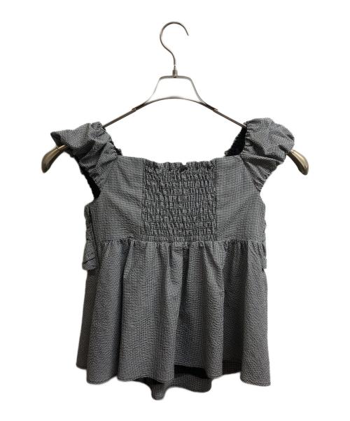FRAY ID（フレイ アイディー）FRAY ID (フレイ アイディー) リボンディテールトップス ブラックの古着・服飾アイテム