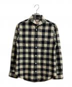 stussy×NEXUSVIIステューシー×ネクサスセブン）の古着「フランネルシャツ」｜ホワイト×ブラック