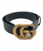 GUCCIグッチ）の古着「GGマーモントレザーベルト」｜ブラック