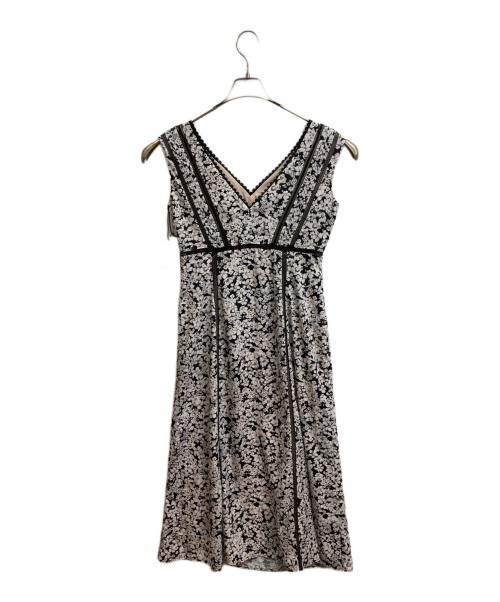 HER LIP TO（ハーリップトゥ）HER LIP TO (ハーリップトゥ) Lace Trimmed Floral Dress ホワイト×ブラック サイズ:M 未使用品の古着・服飾アイテム