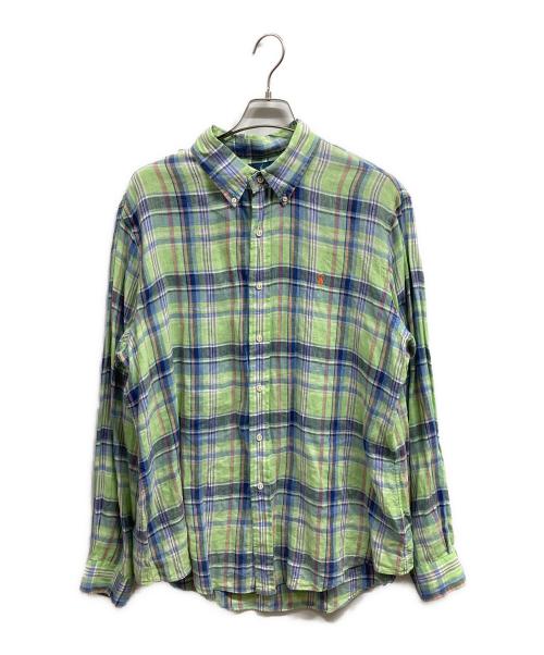 RALPH LAUREN（ラルフローレン）RALPH LAUREN (ラルフローレン) リネンチェックシャツ/RALPH LAURENシャツ グリーン サイズ:XLの古着・服飾アイテム