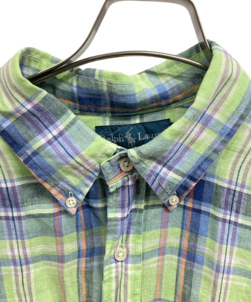RALPH LAUREN（ラルフローレン）RALPH LAUREN (ラルフローレン) リネンチェックシャツ/RALPH LAURENシャツ グリーン サイズ:XLの古着・服飾アイテム