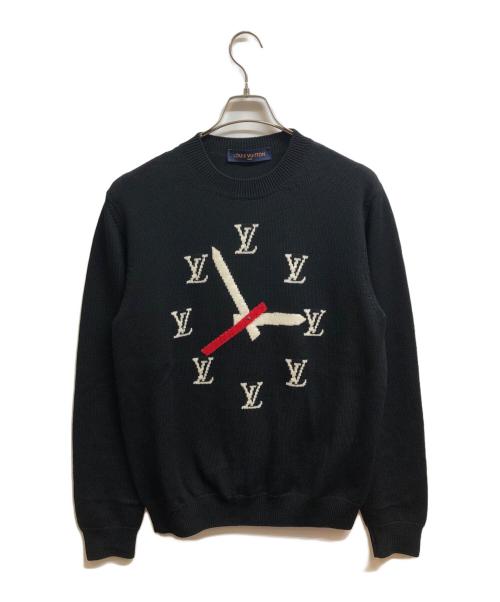 LOUIS VUITTON（ルイ ヴィトン）LOUIS VUITTON (ルイ ヴィトン) クロックモチーフニットクルーネックニット ブラック サイズ:Мの古着・服飾アイテム