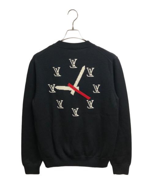 LOUIS VUITTON（ルイ ヴィトン）LOUIS VUITTON (ルイ ヴィトン) クロックモチーフニットクルーネックニット ブラック サイズ:Мの古着・服飾アイテム