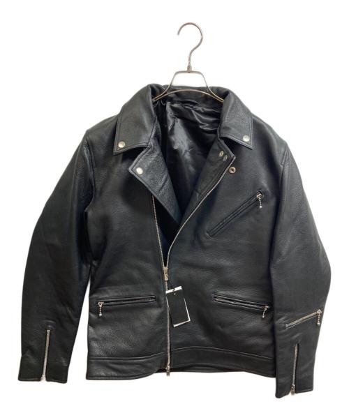 Liugoo Leathers（リューグーレザーズ）LIUGOO LEATHERS (リューグーレザーズ) カウレザーダブルライダースジャケット ブラック サイズ:L 未使用品の古着・服飾アイテム