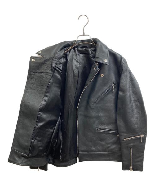 Liugoo Leathers（リューグーレザーズ）LIUGOO LEATHERS (リューグーレザーズ) カウレザーダブルライダースジャケット ブラック サイズ:L 未使用品の古着・服飾アイテム
