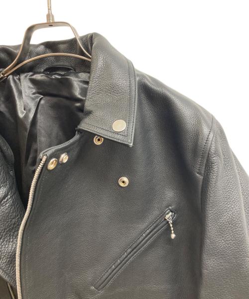 Liugoo Leathers（リューグーレザーズ）LIUGOO LEATHERS (リューグーレザーズ) カウレザーダブルライダースジャケット ブラック サイズ:L 未使用品の古着・服飾アイテム