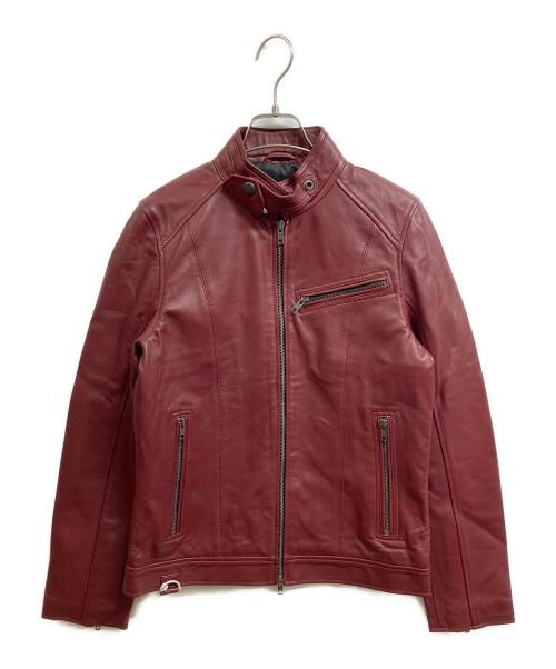 Liugoo Leathers（リューグーレザーズ）LIUGOO LEATHERS (リューグーレザーズ) シングルライダースジャケット ワインレッド サイズ:Sの古着・服飾アイテム