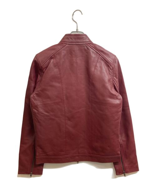 Liugoo Leathers（リューグーレザーズ）LIUGOO LEATHERS (リューグーレザーズ) シングルライダースジャケット ワインレッド サイズ:Sの古着・服飾アイテム
