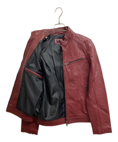 Liugoo Leathers（リューグーレザーズ）LIUGOO LEATHERS (リューグーレザーズ) シングルライダースジャケット ワインレッド サイズ:Sの古着・服飾アイテム