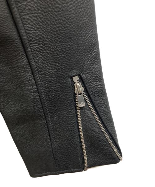 Liugoo Leathers（リューグーレザーズ）LIUGOO LEATHERS (リューグーレザーズ) カウレザーシングルライダースジャケット ブラック サイズ:Lの古着・服飾アイテム