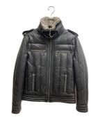 Liugoo Leathersリューグーレザーズ）の古着「ダウンレザージャケット」｜ブラック