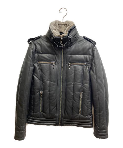 Liugoo Leathers（リューグーレザーズ）Liugoo Leathers (リューグーレザーズ) ダウンレザージャケット ブラック サイズ:Mの古着・服飾アイテム