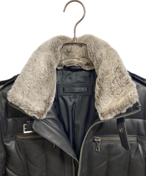 Liugoo Leathers（リューグーレザーズ）Liugoo Leathers (リューグーレザーズ) ダウンレザージャケット ブラック サイズ:Mの古着・服飾アイテム