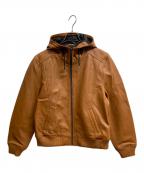 Liugoo Leathersリューグーレザーズ）の古着「レザーフーデッド」｜ブラウン