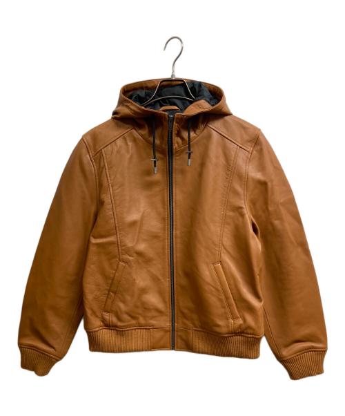 Liugoo Leathers（リューグーレザーズ）LIUGOO LEATHERS (リューグーレザーズ) レザーフーデッド ブラウン サイズ:XLの古着・服飾アイテム