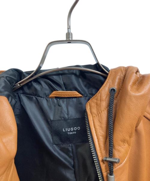 Liugoo Leathers（リューグーレザーズ）LIUGOO LEATHERS (リューグーレザーズ) レザーフーデッド ブラウン サイズ:XLの古着・服飾アイテム