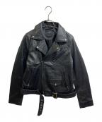 Liugoo Leathersリューグーレザーズ）の古着「ダブルライダースジャケット」｜ブラック
