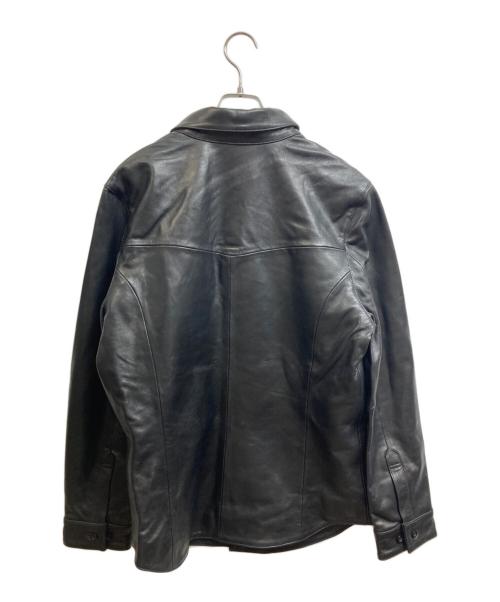 Liugoo Leathers（リューグーレザーズ）Liugoo Leathers (リューグーレザーズ) レザーシャツ ブラック サイズ:Lの古着・服飾アイテム