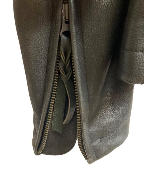 KADOYA（カドヤ）KADOYA (カドヤ) カウレザーシングルライダースジャケット ブラック サイズ:LLの古着・服飾アイテム