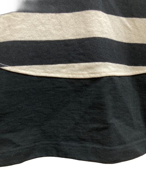 Fake As Flowers（フェイク アス フラワーズ）Fake As Flowers (フェイク アス フラワーズ) ボーダーラガーシャツ ホワイト×ブラック サイズ:3の古着・服飾アイテム