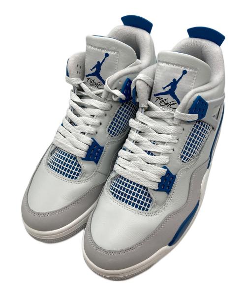 NIKE（ナイキ）NIKE (ナイキ) AIR JORDAN 4 RETRO MILITARY ハイカットスニーカー ホワイト×ブルー サイズ:US10.5の古着・服飾アイテム