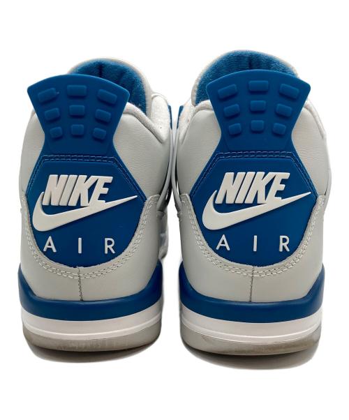 NIKE（ナイキ）NIKE (ナイキ) AIR JORDAN 4 RETRO MILITARY ハイカットスニーカー ホワイト×ブルー サイズ:US10.5の古着・服飾アイテム