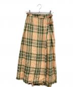 O'NEIL OF DUBLINオニールオブダブリン）の古着「リネンキルトスカート」｜オレンジ