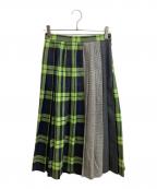 O'NEIL OF DUBLINオニールオブダブリン）の古着「パッチ プリーツ スカート」｜グリーン