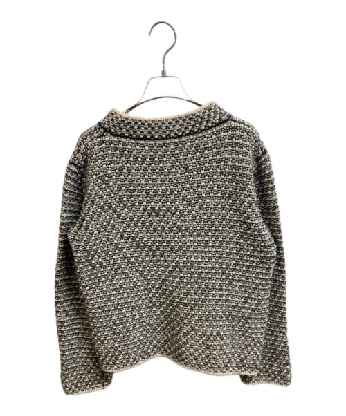 MaxMara（マックスマーラ）MaxMara (マックスマーラ) ボーダーvネックニット ブラック サイズ:Lの古着・服飾アイテム